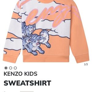 Kenzo Orange and White Tiger Print Sweatshirt